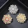 Christmas Snowflake Brooch Pins for Women Unisex Winter Flowers New Year Party Corsage Gifts