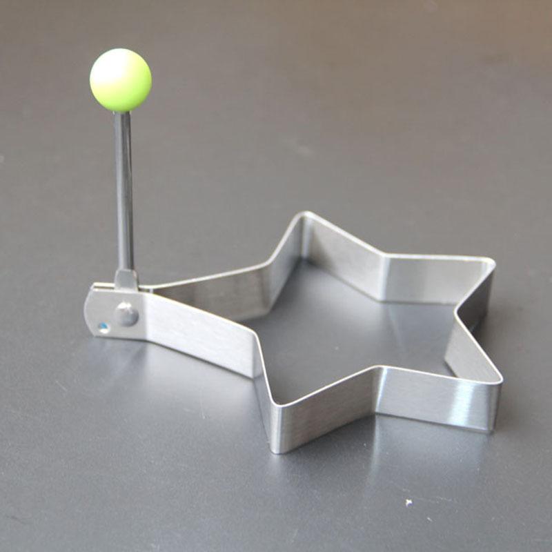 

5 шт. Форми для яєць з нержавіючої сталі з ручкою, Круглі антипригарні форми для млинців та омлетів для сковороди, Форми для яєць, Предмети для дому та кухні Five-pointed star срібний