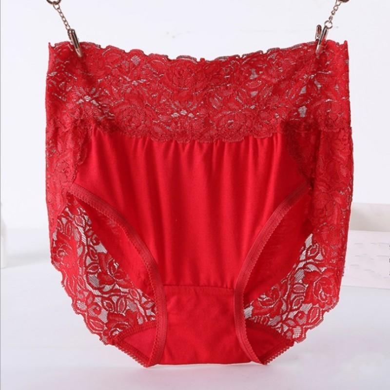 Large Size M-3XL Modal Panties High Waist Women Sexy Lace Underpants Female Briefs Underwear 11 Colors