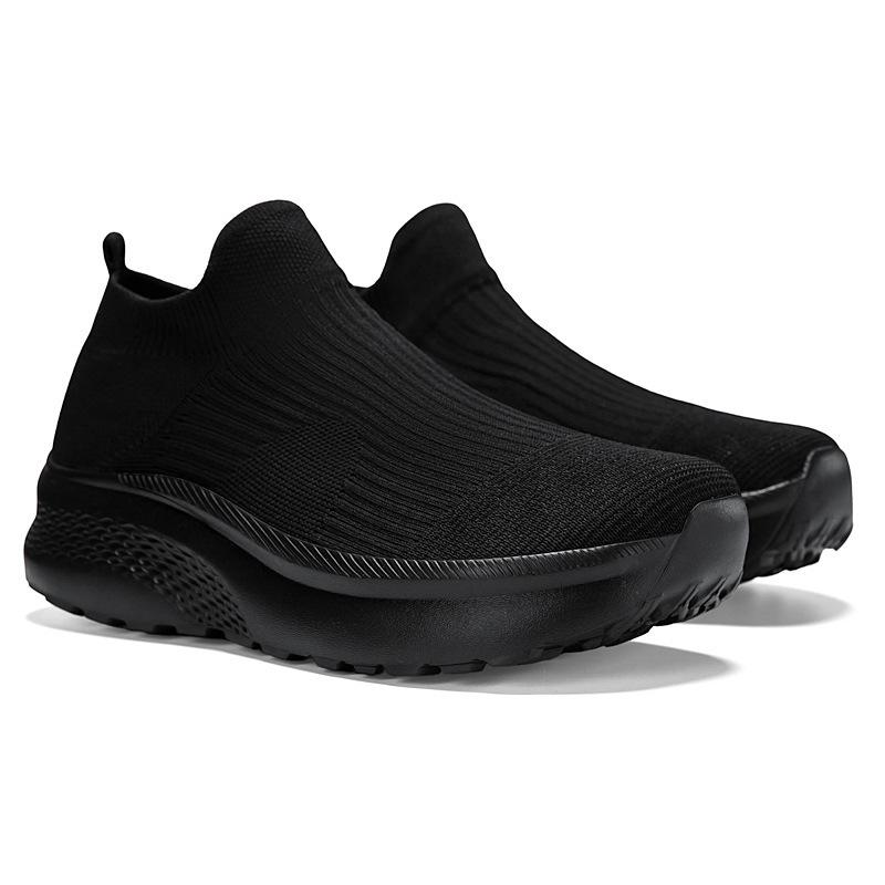 Large Size Popcorn Sole Fly-Woven Mesh Breathable Sports And Leisure Running Shoes One-Pedal Socks Men'S Shoes