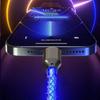 6A 66W RGB Lights Charge Cable 3 in 1 Mobile Phone Data Cord Fast Charging Cable  Phone Charging