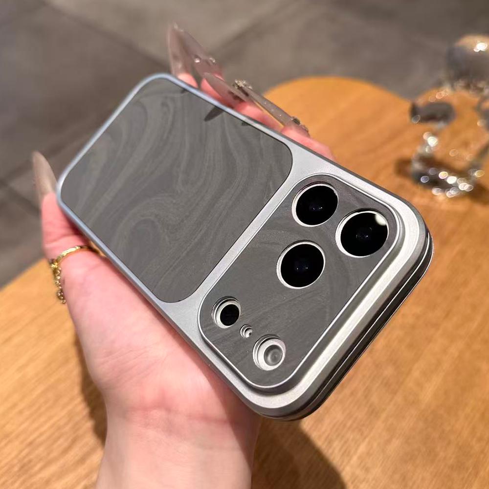 

Fashion Water Ripple Large Window Case For iPhone 17 16 15 14 13 Pro Max Solid Color Shockproof Matte Bumper Protection Cover iPhone17