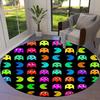 1pc Pac Man Characters Pattern Round Carpet, Made of Polyester,Perfect for Decorating Office Chairs, Living Rooms