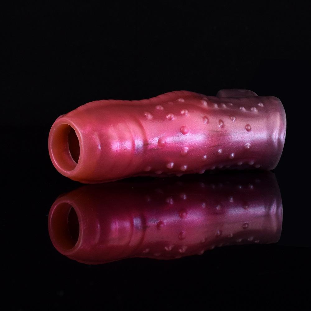 Penis Sleeve with Cock Ring, Male Sex Toys Enhance Male Stamina, Reusable Penis Extender, Stretchy Silicone Ring for Enlargement and Prolongation