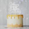 Sotpot 1PC Happy 18th Birthday Cake Topper Double-sided Silver Glitter Cake Pick Cake Decoration for 18th Birthday Anniversary Party Cake Decorations