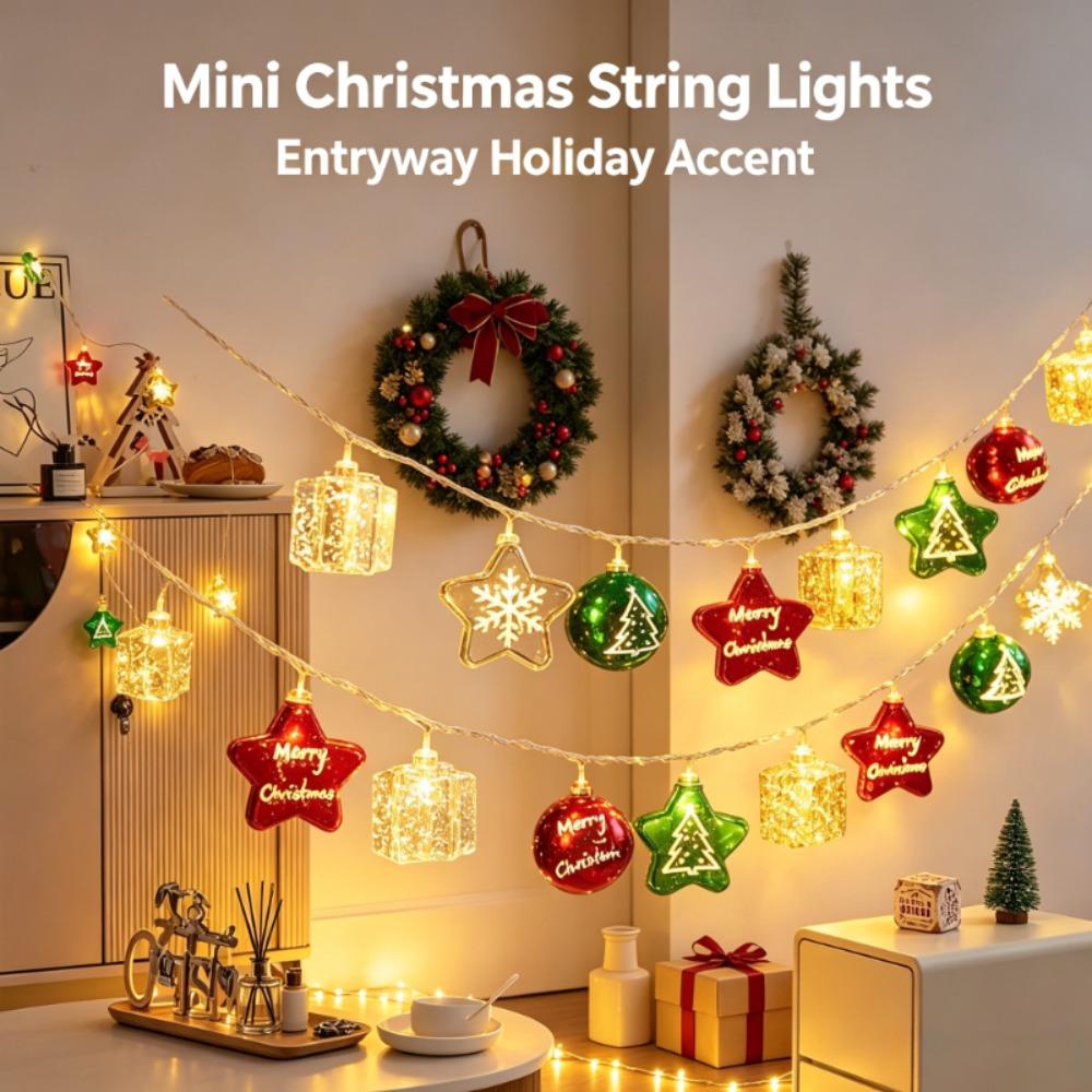 10/20/40 LED Christmas String Lights Warm White Hanging Ornament Lights  For Bedroom