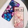 Butterfly flower pattern For Google Pixel 10 9a 9 8A 8 7 7A 6 6A Pro XL 2024 5G Black Soft TPU Silicone Phone Case