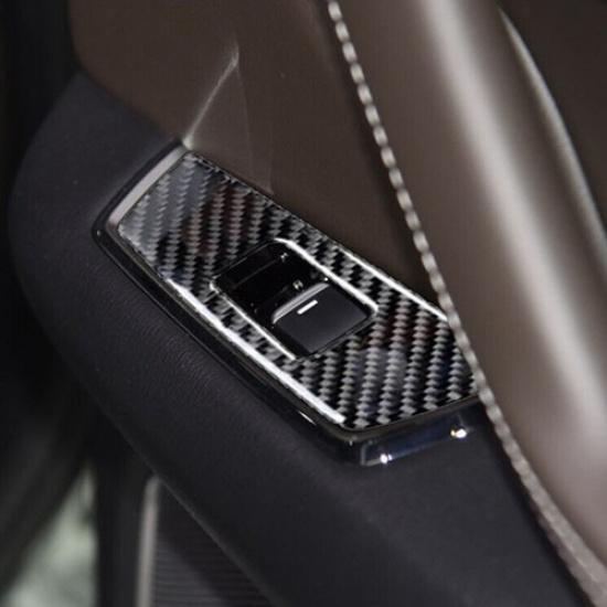 4Pcs Carbon Fiber Interior Window Control Cover Trim For Mazda CX-9 Type B