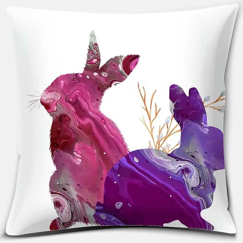 Cute Rabbit Series Pattern Pillowcase Square  Home Office Decoration