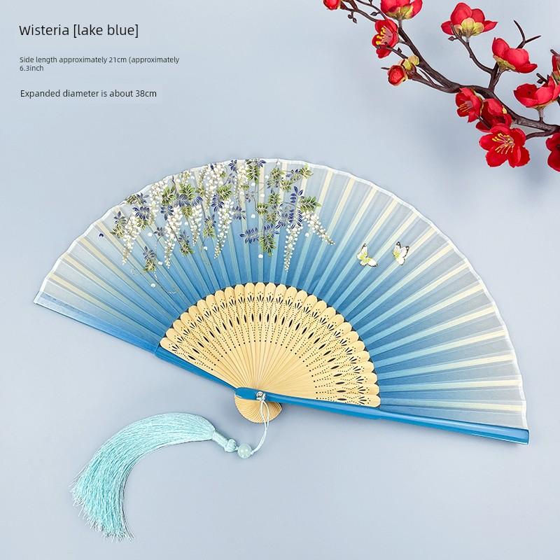 Chinese-Style Folding Fan, Retro Style, Summer Portable Fresh Small Fan, Ancient Fairy-Like Hanfu Dance Folding Fan