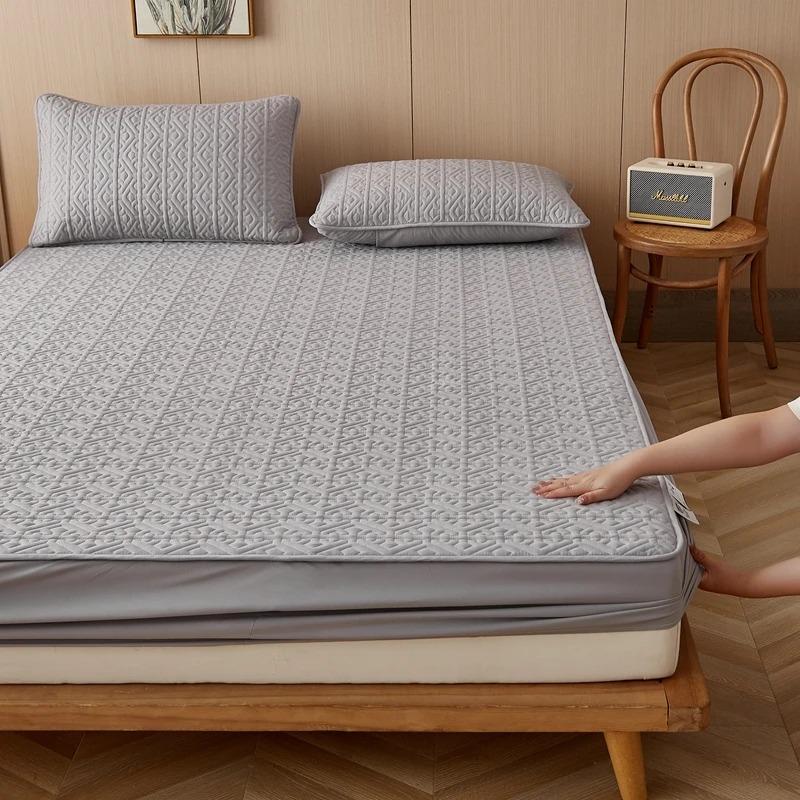 Premium-Qualität, 100 % Baumwolle, dicker Matratzenbezug, reine Baumwolle, King-Size-Bettbezug, antibakterielles Spannbettlaken, Bettwäsche, kein Kissenbezug