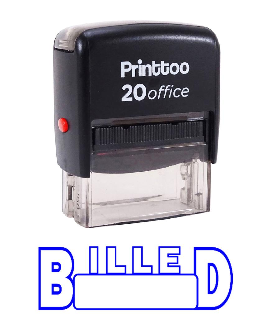 Printtoo Self Inking BILLED Rubber Stamp Office Stationary Custom