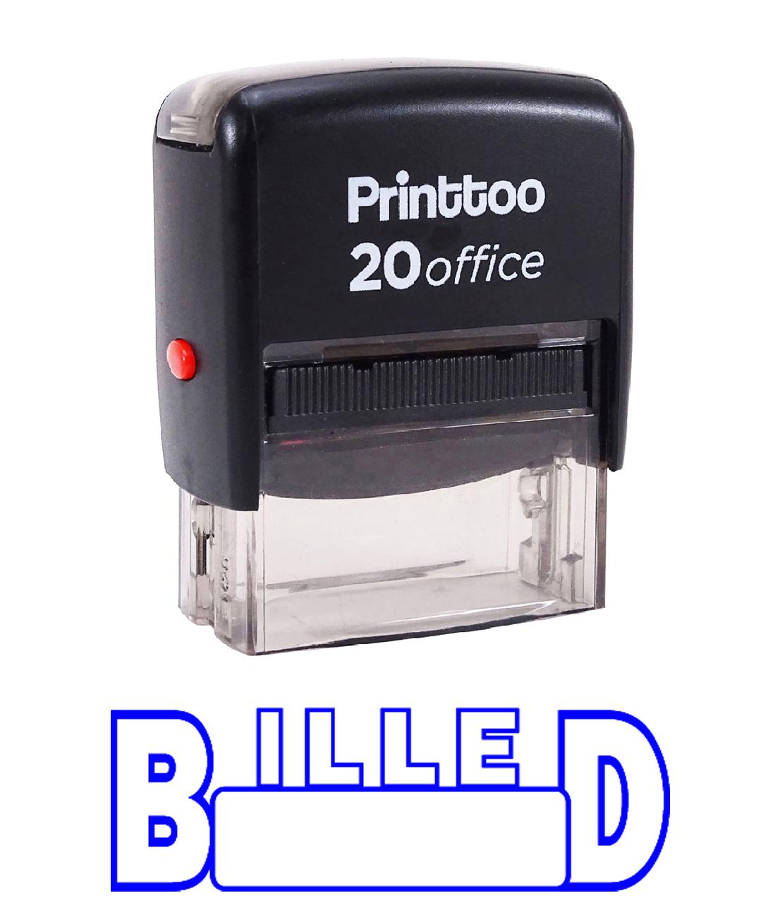 

Printtoo Self Inking BILLED Rubber Stamp Office Stationary Custom 14 mm x 38 mm (Approx) синій