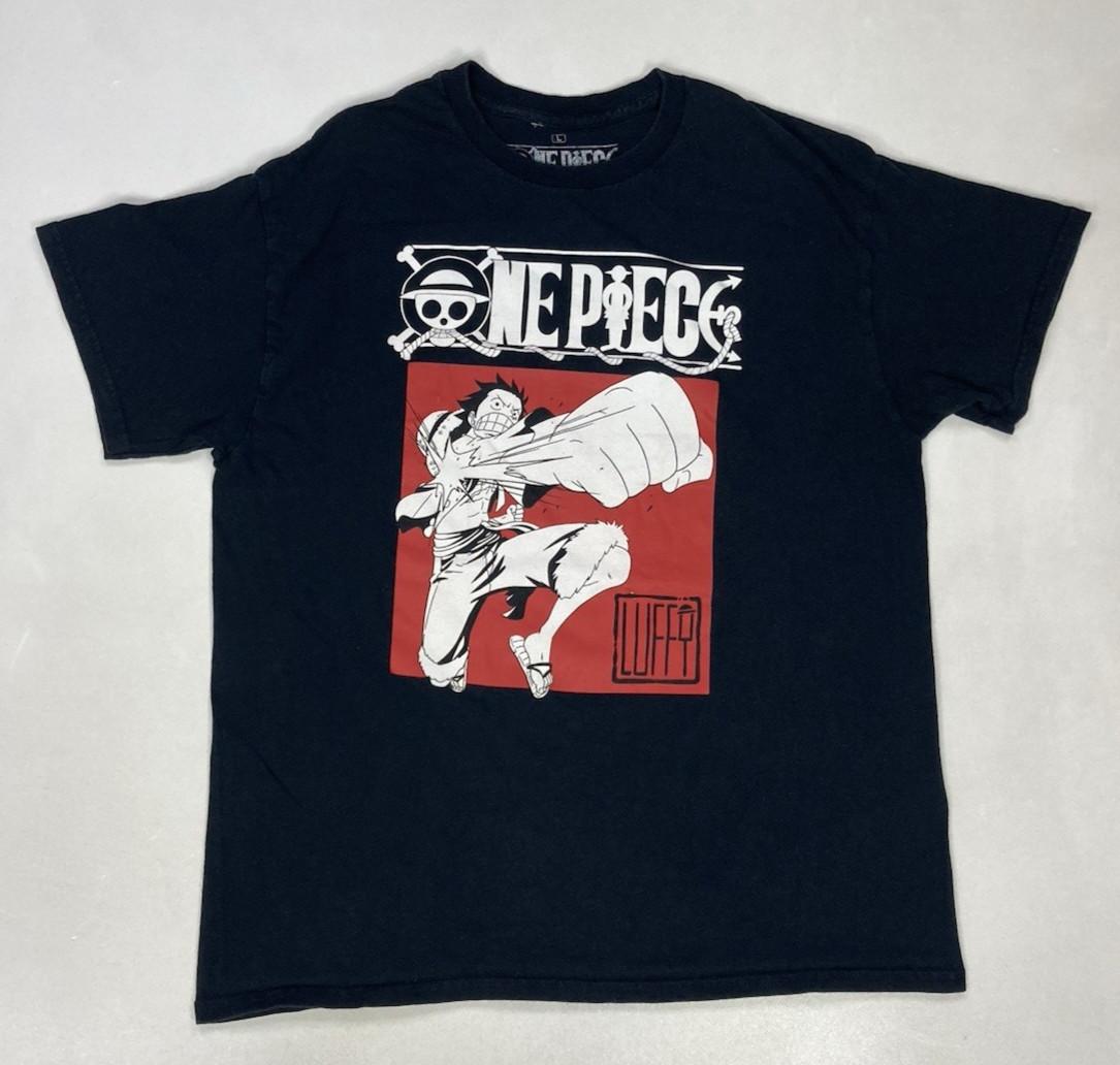 One Piece Luffy Graphic T-shirt Men Large Black Short Sleeve Anime XXXL