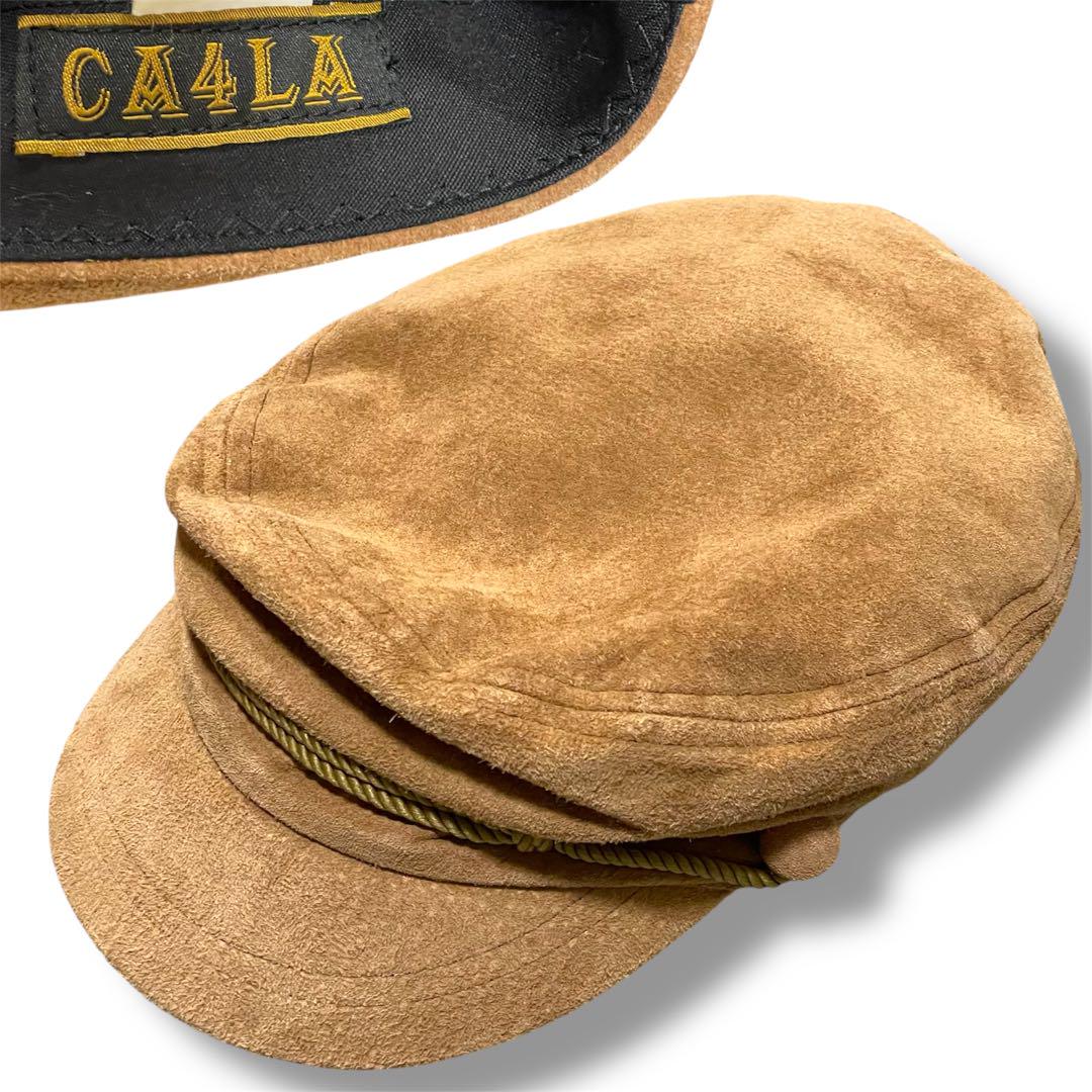 

[USED] Kashira Casquette Hat, Brown Beige, Made in Japan, Pig Suede Fabric