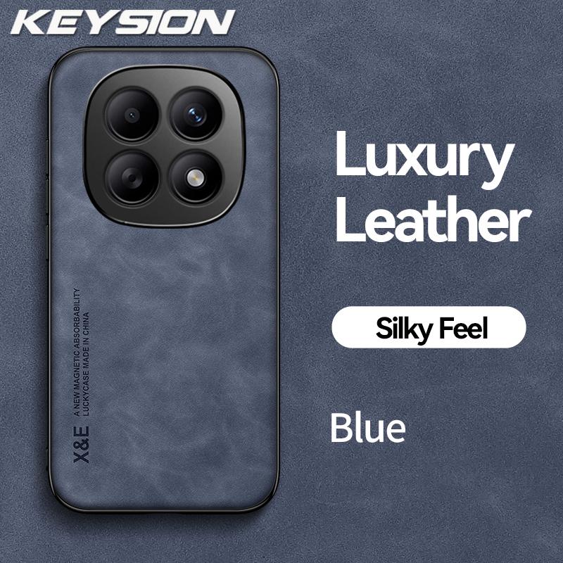

KEYSION Розкішний Ретро Чохол зі Шкіри PU для Redmi Note 15 Pro + 5G Силіконовий+Полікарбонатний Ударостійкий Чохол для Телефона для Redmi Note 15 4G 5G for Redmi Note 15 5G синій