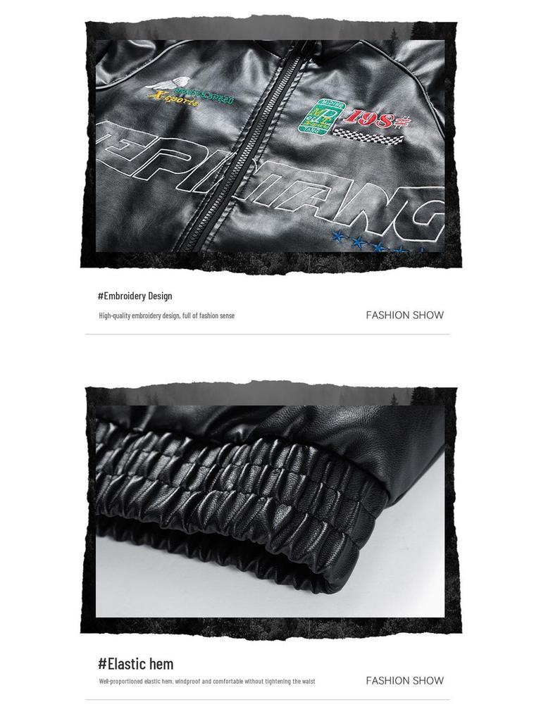Herren Trendy PU-Leder Motorradjacke - Vielseitiges Frühjahrs- & Herbst-Oberteil