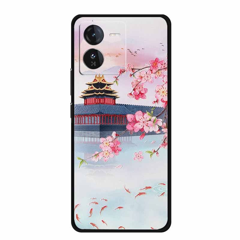 3D Emboss Case For Vivo iQOO Z9 x Phone Case Shockproof Black Silicone Soft Back Cover For Vivo iQOO Z9x Y37 Pro Case Z 9 x Capa