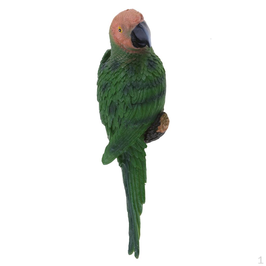 Feathered Birds, Resin Parrot Statues Landscape Animal Ornaments Crafts, Garden & Yard Decoration -
