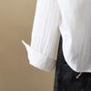 Youthful Korean Style Cotton Shirt Loose Fit Long Sleeve Vintage Peter Pan Collar Blouse for Women Spring Autumn Office Wear