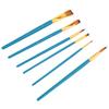 6pcs Wooden Handle Drawing Pen Nylon Hair Paint Brush Set Art Craft Watercolor Painting(Blue)