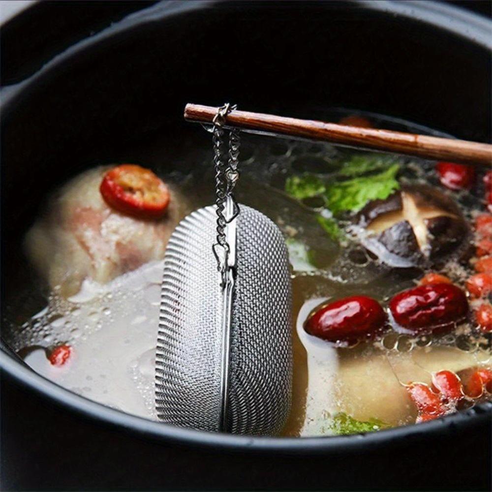 1PC Stainless Steel Cooking Spices Infuser Fine Mesh Loose Tea Herbal Strainer Multi-purpose Residue Filter for Household