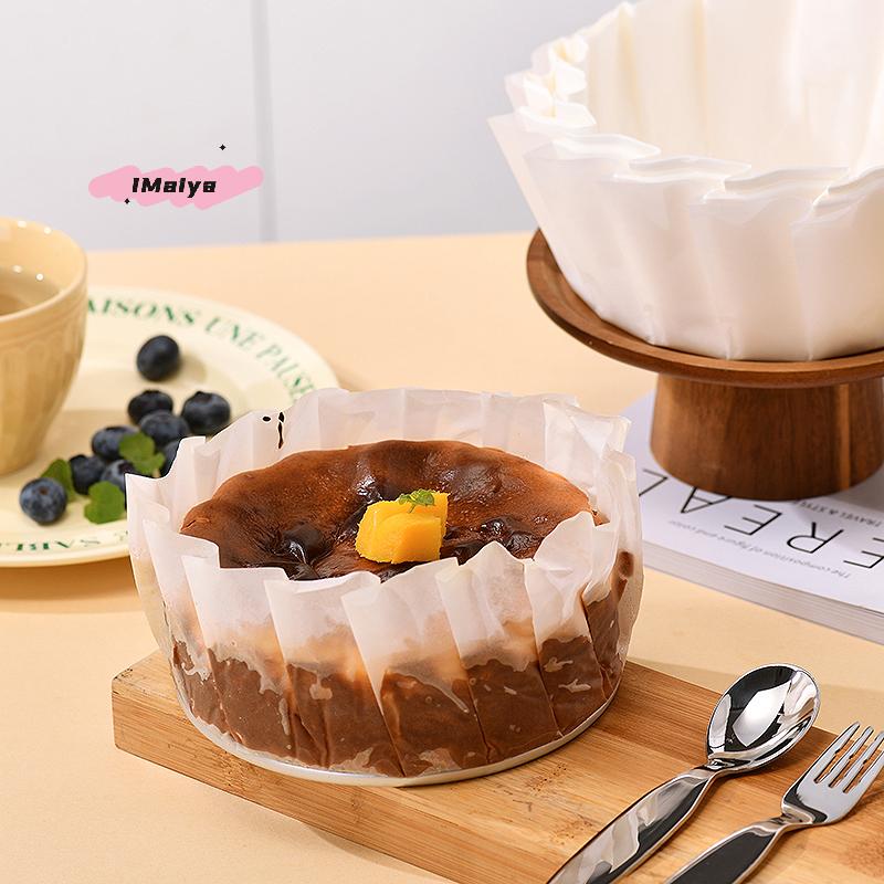 50Pcs Foldless Cupcake Liners 4 6 8-inch Baking Cups Oilproof Paper Wrap for Wedding Party Muffin Cake Mold