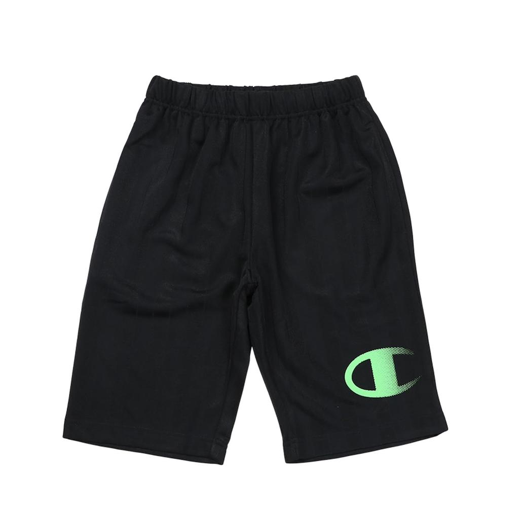 Champion Short Sleeve Crew Neck Quick Graphic Logo Shorts Basic Size 130 Kids' T-Shirt, Drying, Print, T-Shirt & Set, Sports, CK-ZSW02, Black,
