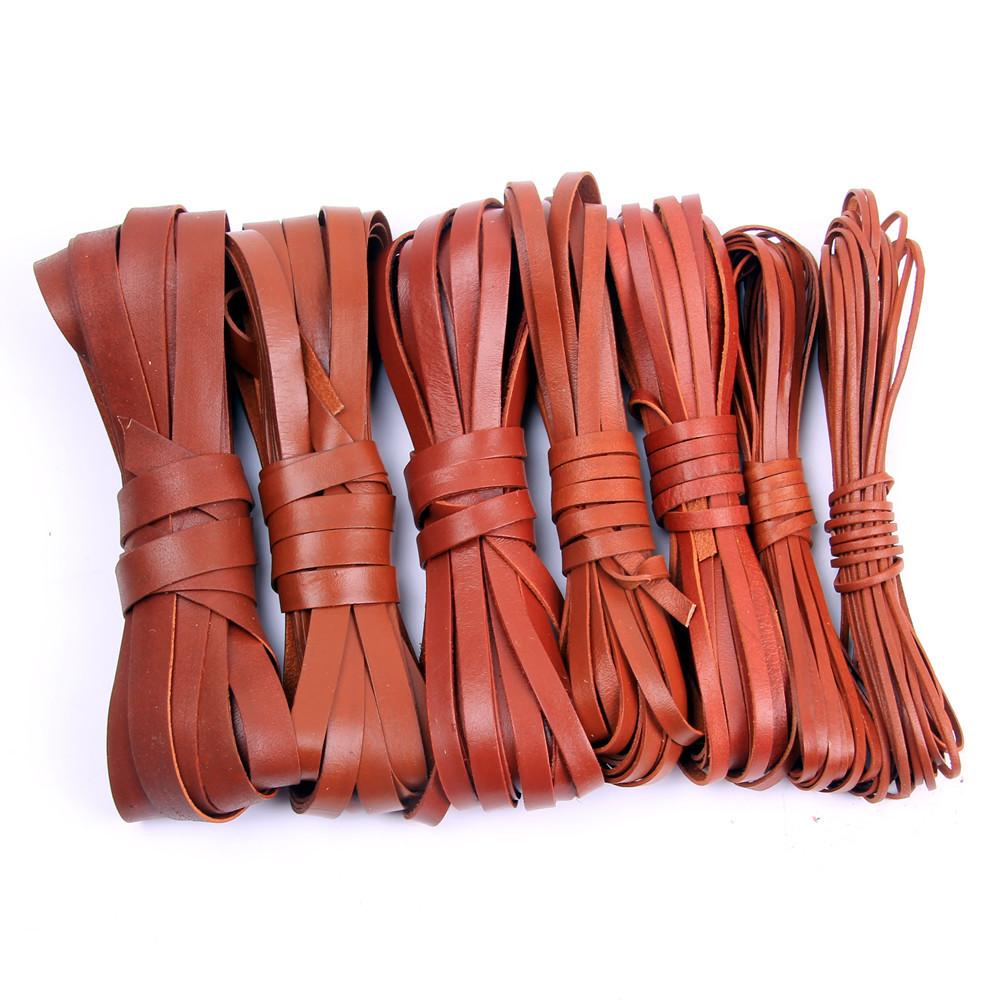 Diy Rope 1Mm Thick 3Mm Wide Rope Braided Rope Leather Strip Rope Vegetable Tanned Leather Flat Leather Rope Cowhide