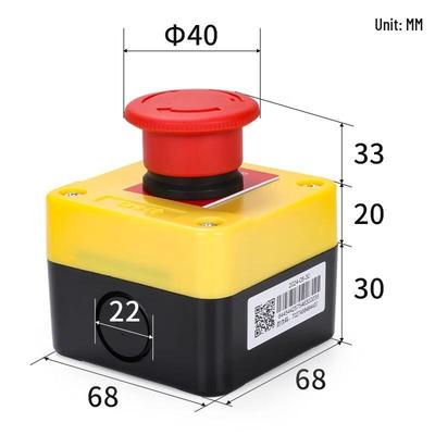 CHNT Mushroom Head Self-locking Emergency Stop Button Switch with Waterproof Box