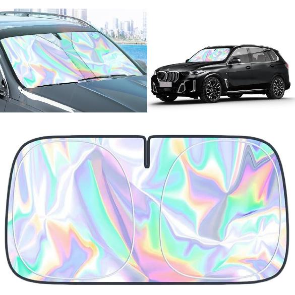 for BMW X5 Windshield Sun Shade - Foldable Windshield Cover Sun Shade X5 2014-2025 Accessories Protect Car from Sun Rays Overlapping UV Reflective