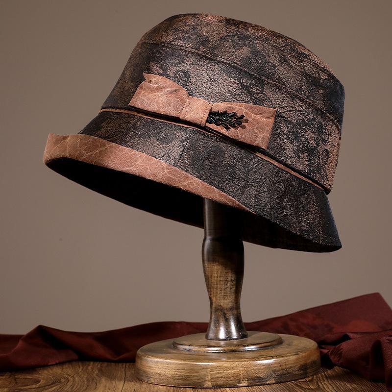 Autumn and winter middle-aged top hat removable inner fragrant cloud yarn winter women's hat warm and velvet fashion basin hat