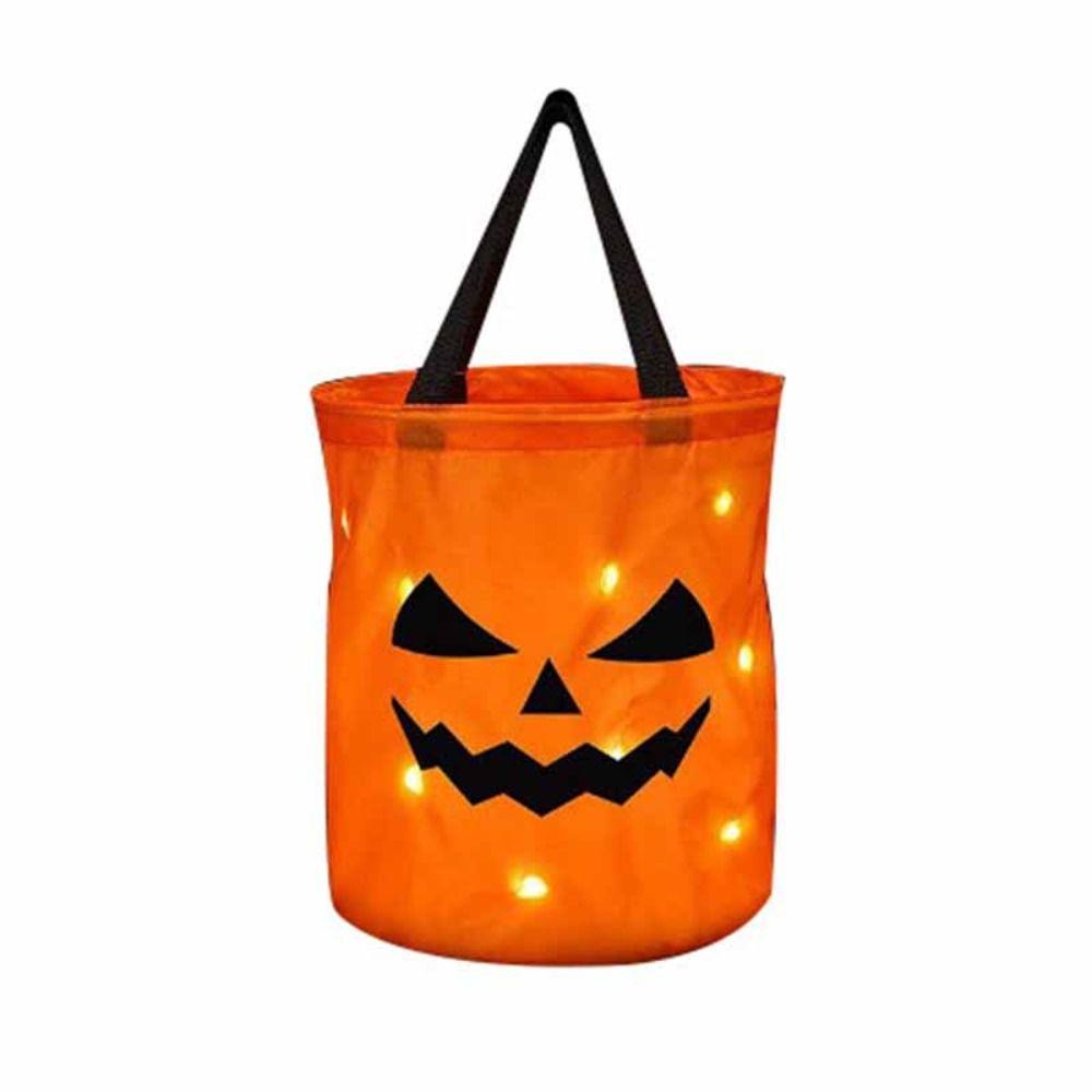 

Trick or Treat Multipurpose Halloween Candy Bags Halloween Supplies Foldable Halloween Goody Bucket Pumpkin Tote Bag Halloween