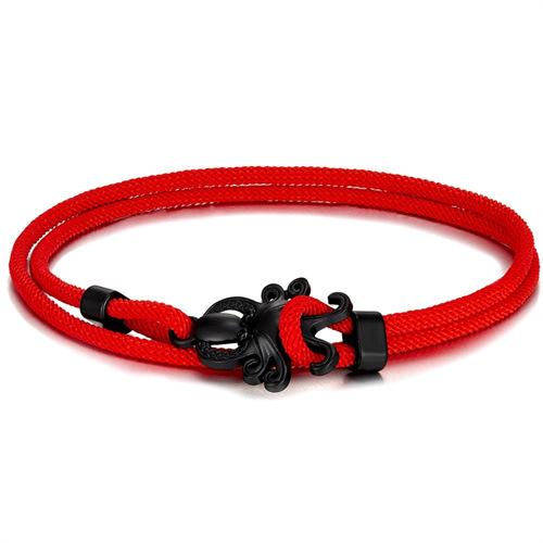 Colored Milan Rope Adjustable Hand Rope Black Octopus Multilayer Bracelet Beach Wind Vacation Wind