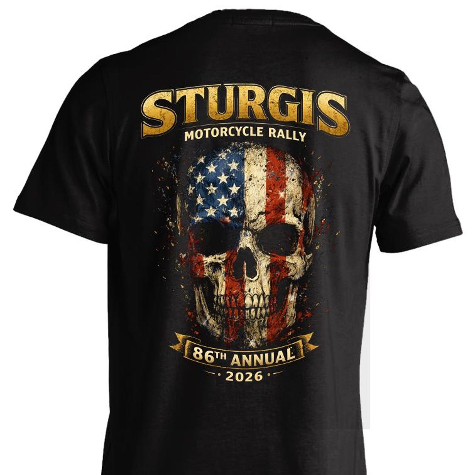 2026 Sturgis American Flag Skull - 86th Anniversary M