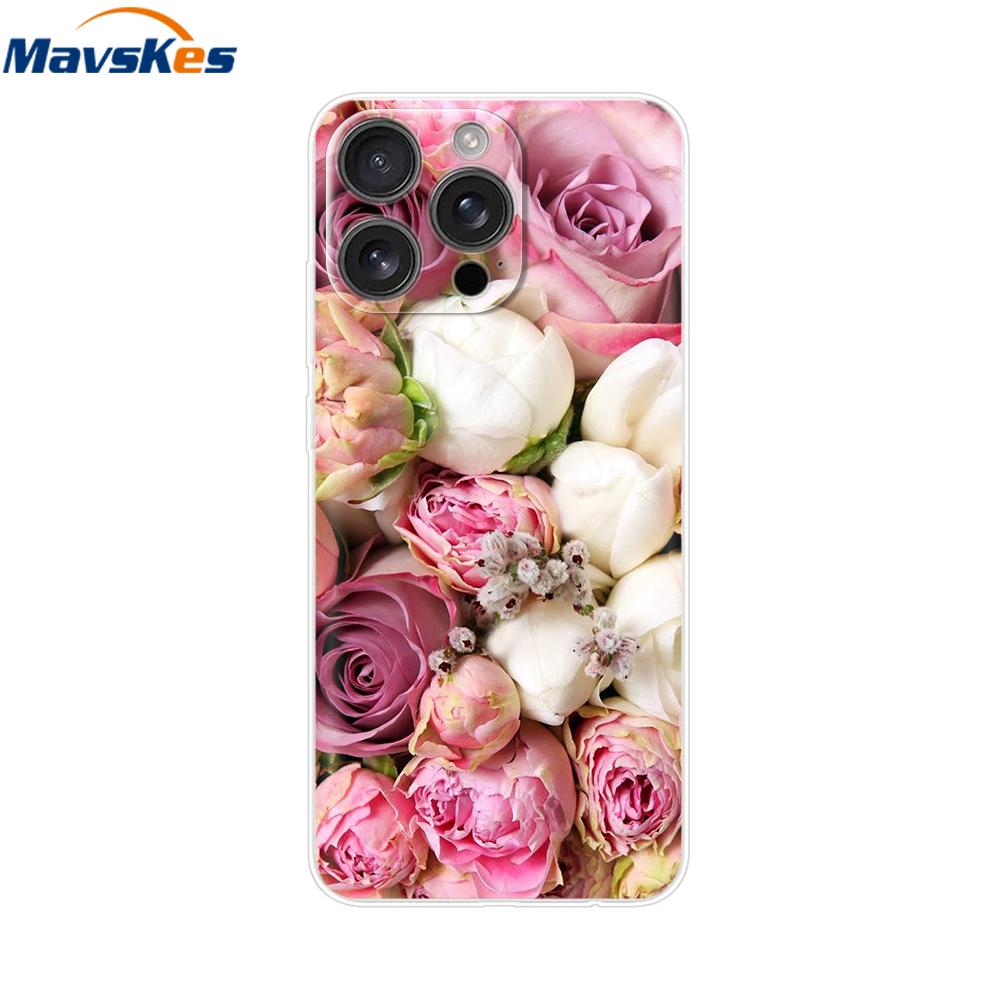 For iPhone 16 Pro Max Case Shockproof Silicone Bumper For Apple iPhone 16 Pro Max Plus Cover Soft TPU Phone Protector Shell Para