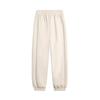 Li Ning Sports Lifestyle Series Simple Solid Color Casual Versatile Loose Knit Jogger Pants Women Bottoms Swan-White AKLU868-4