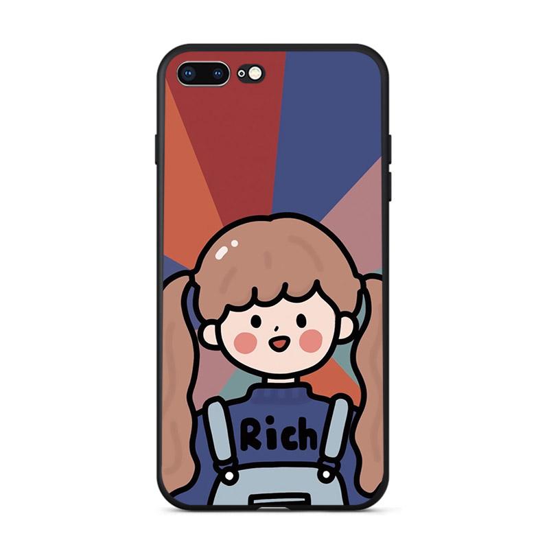 Süßes Mädchen versucht Geld zu verdienen reich werden Handyhülle für iPhone 11 Pro Max Xs X Xr 13 12 Mini 7 8 6s Plus SE Hart Handyhülle