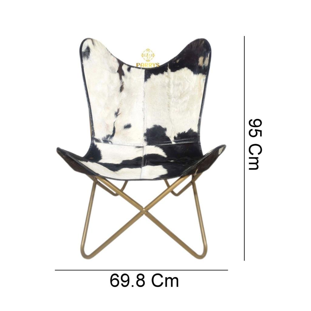 Butterfly Chair - Scaun pentru casă și sufragerie – Scaun din piele din păr de capră