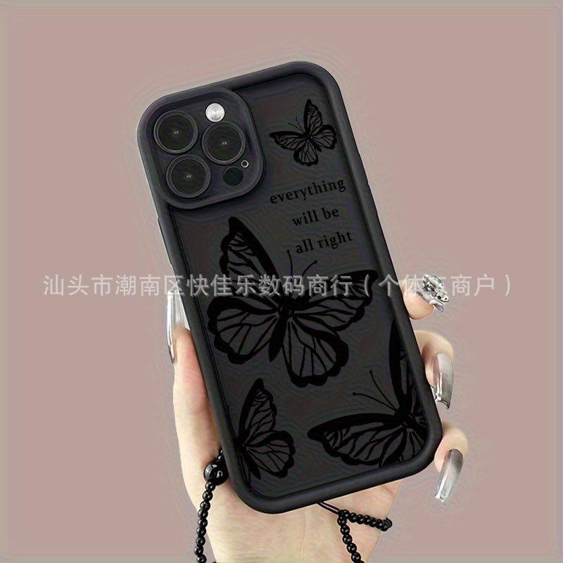 Black Butterfly Applies To Apple 17Pro Mobile Phone Case 11 New iPhone16Pro All-inclusive Anti-drop 13/14/15