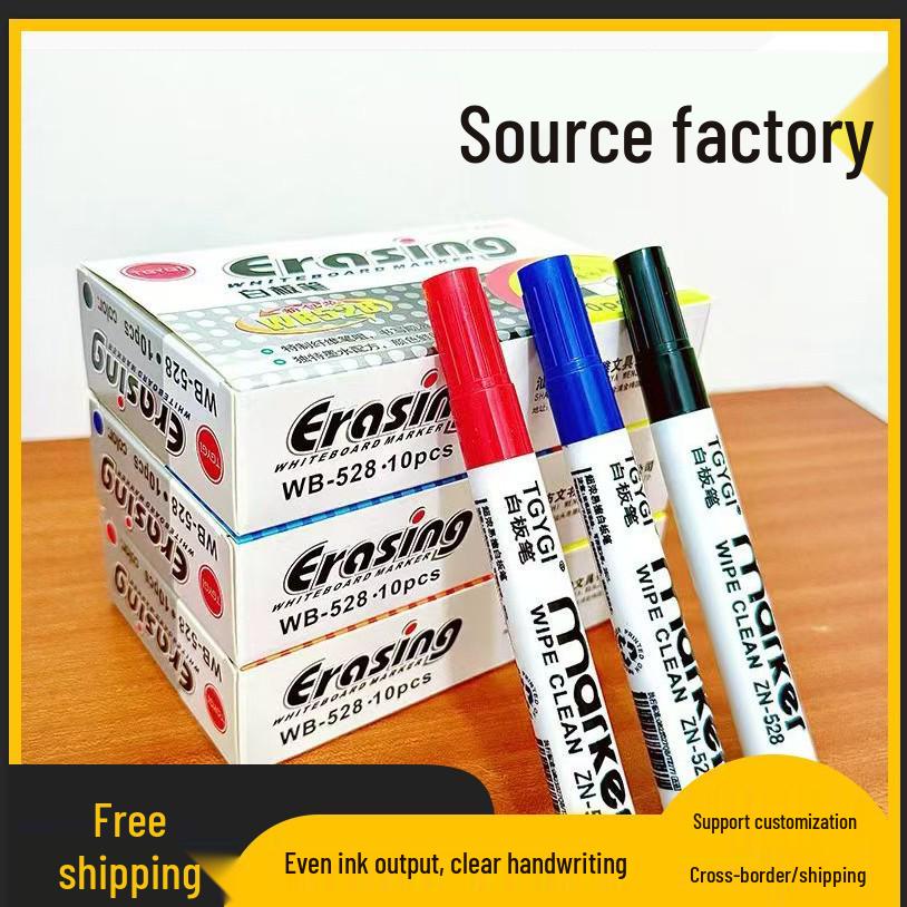 

Erasable Water-based Non-toxic Markers - Black, Red, Blue for Whiteboard & Blackboard Red/Bagged [Increase 90%]