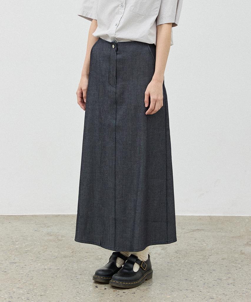 ASP W A-Line Long Skirt - Indigo