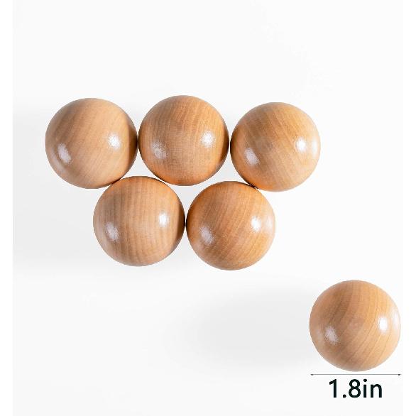 1.8 Inch Montessori Wooden Rainbow Balls, Colorful/Pastel/Natural Wooden Ball Toys for Toddler & Baby Grasping, Preschool Learning Material,