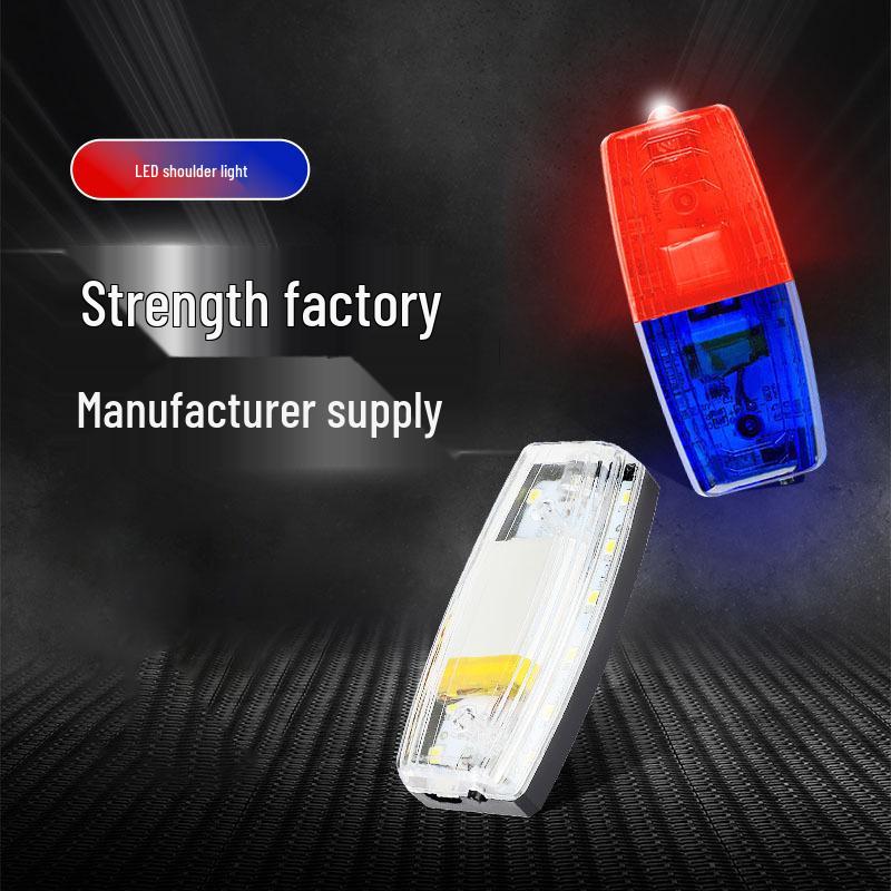 Rechargeable LED Clip-On Shoulder Light for Running and Safety Red without text (with charger)