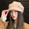 Plush Beret Women's New Autumn and Winter Octagonal Hat Thickened Pile Hat Winter Hat Baseball Cap Bucket Hat