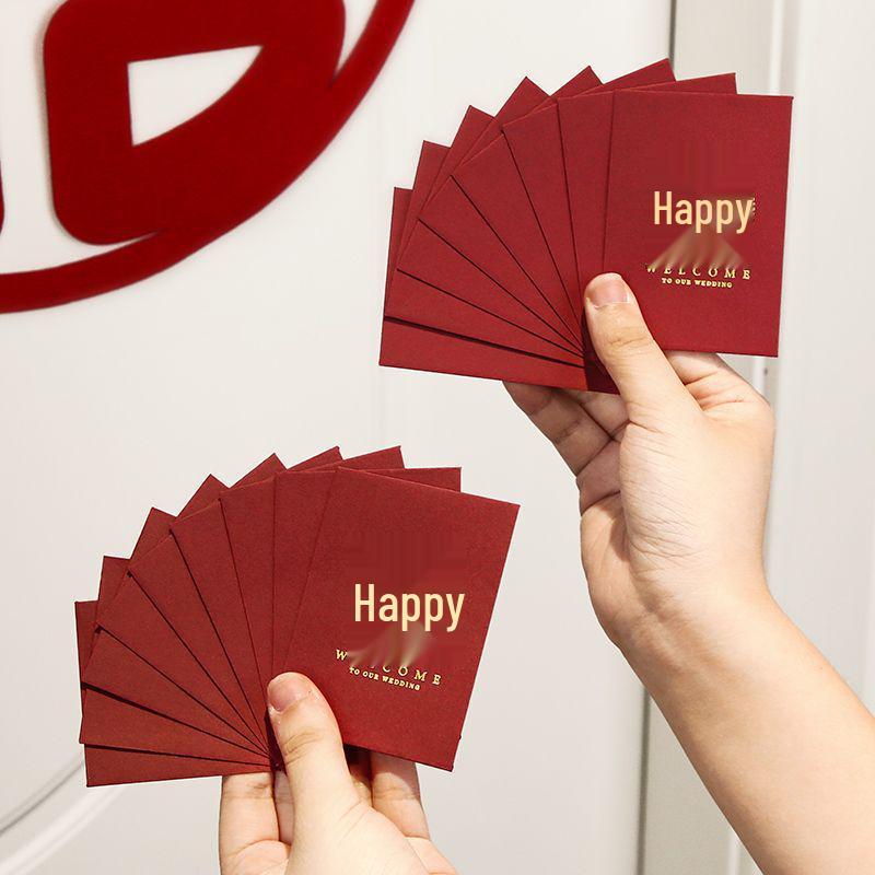 Mini Creative Wedding Red Envelope for Door-Blocking, Marriage Gift, Lai See
