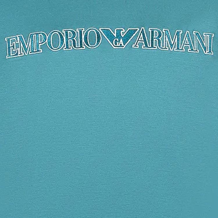 Emporio Armani Letter Print Crew Neck Short Sleeve T-Shirt Men Tops Dark-Blue 3D1TD4-1JUVZ-10756