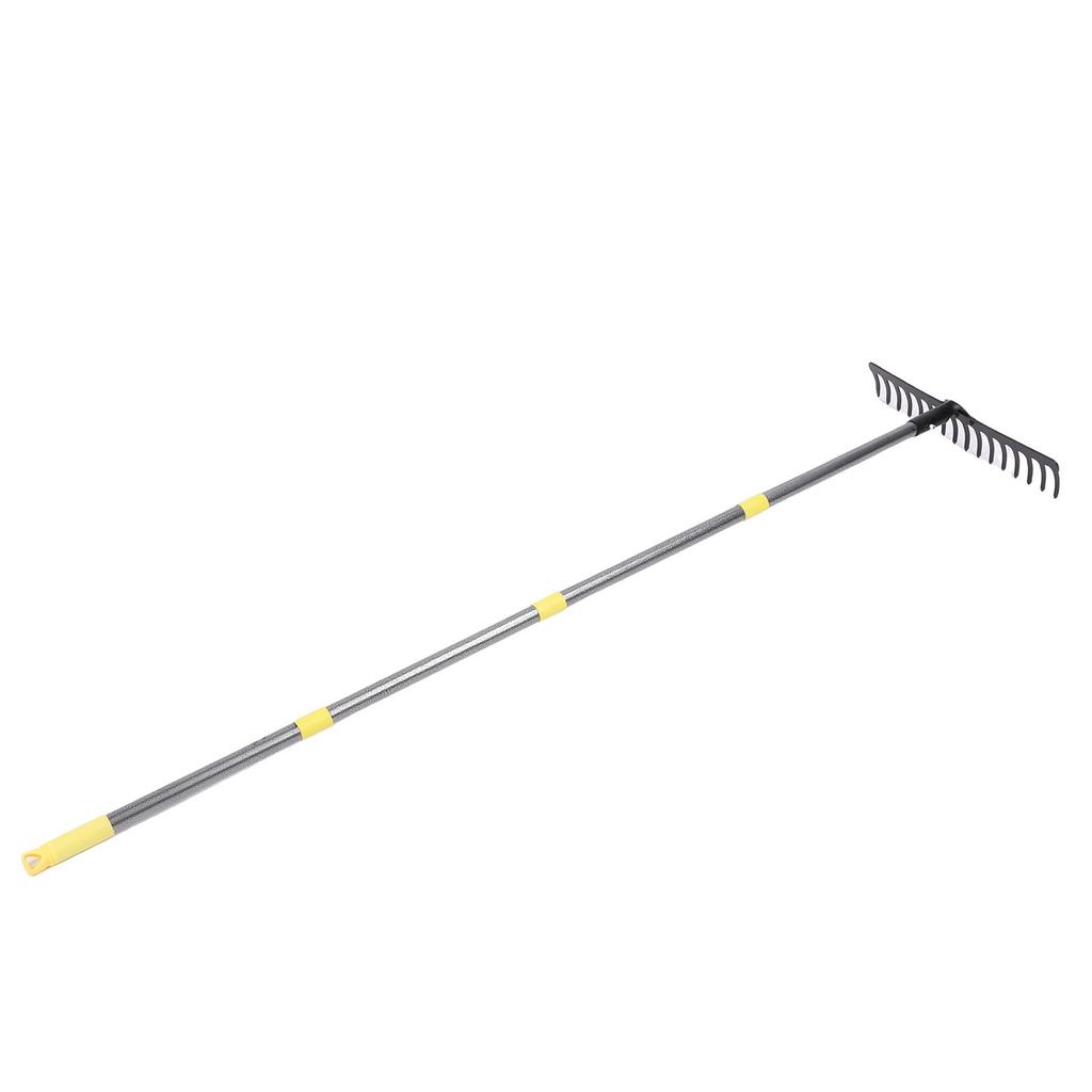 17 Tines Garden Rake 5.4ft Length Heavy Duty Metal Yard Thatching Bow Rake for Loosening Leveling Soil Leaves Grass