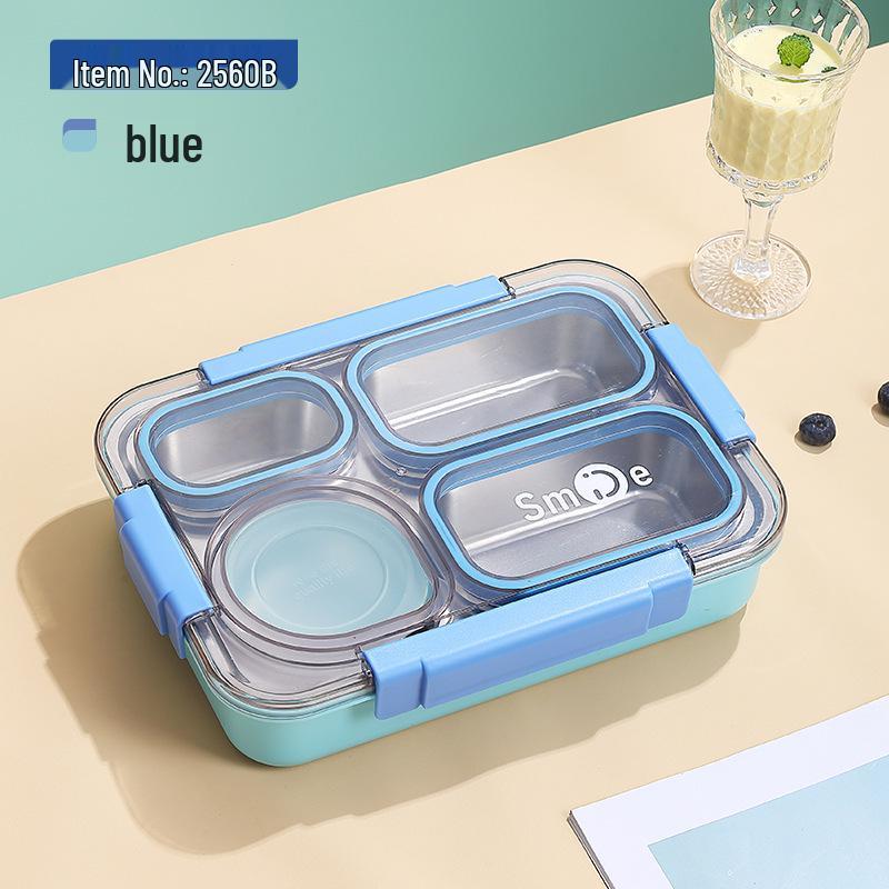 4-Compartment Stainless Steel Lunch Box with Portable Insulated Soup Cup Microwaveable Bento Box for Office Workers 2180₽