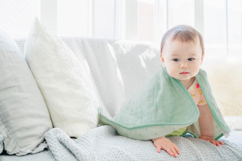 Angerolux Gauze Towel Nap Swaddle Mint Made In Small Star-Shaped 6-Layer Blanket, Blanket, Blanket, Blue, Japan,